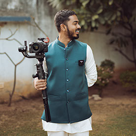 Tanmay Chaudhary working with a cinema camera
